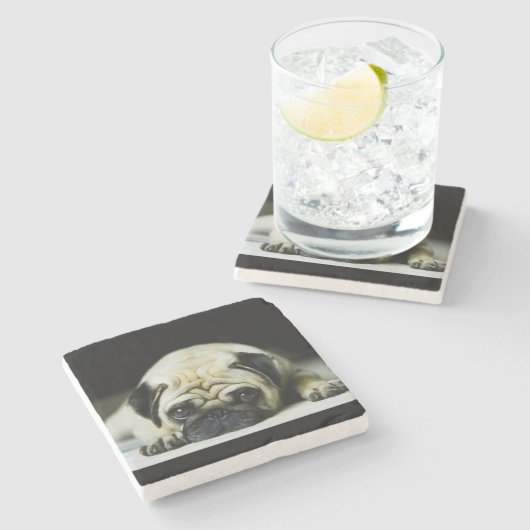Pug Stenen Onderzetter (Zijkant)