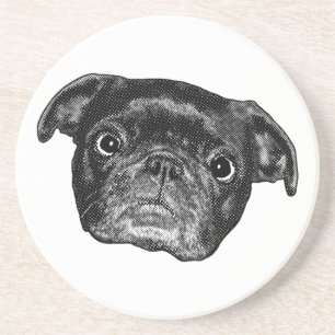 Pug Stippen Tafel Charme Zandsteen Onderzetter