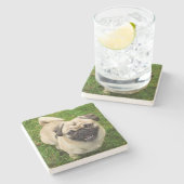 Pug Stone Onderzetter (Zijkant)