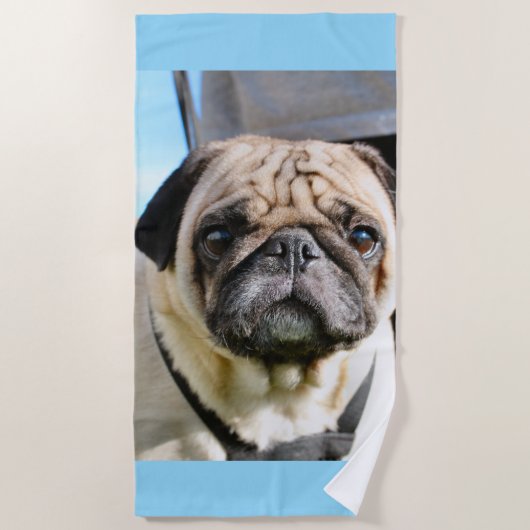 Pug Strandlaken (Voorkant)