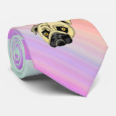 Pug strop roze stropdas (Opgerold)