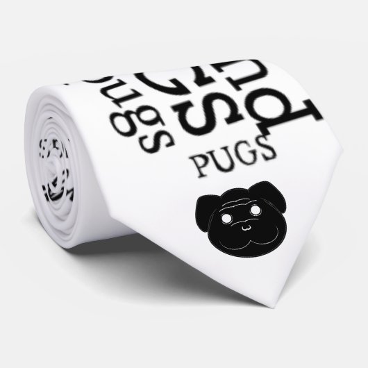 Pug-Stropdas met pictogram Pug Stropdas (Opgerold)