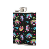 Pug Sugar Skull Pattern op Black Heupfles (Links)
