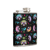 Pug Sugar Skull Pattern op Black Heupfles (Rechts)