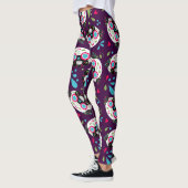 Pug Sugar Skull Pattern op Deep Paars Leggings (Links)