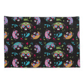 Pug Sugar Skulls Pillowcase Set Paars en Blue Kussensloop (Achterkant-Rechts)