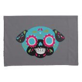 Pug Sugar Skulls Pillowcase Set Paars en Blue Kussensloop (Voorkant-Rechts)