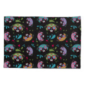 Pug Sugar Skulls Pillowcase Set Roze en Blue Kussensloop (Achterkant-Links)