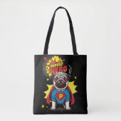 Pug Super Hero Tote Bag (Voorkant)