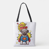 Pug Super Hero Tote Bag (Achterkant)