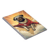 Pug Superhero Waar Paws en Machten Verenigen Notitieboek (Rechterzijde)
