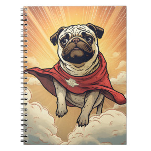 Pug Superhero Waar Paws en Machten Verenigen Notitieboek