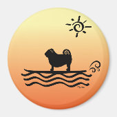 Pug Surf Magnet (Voorkant)