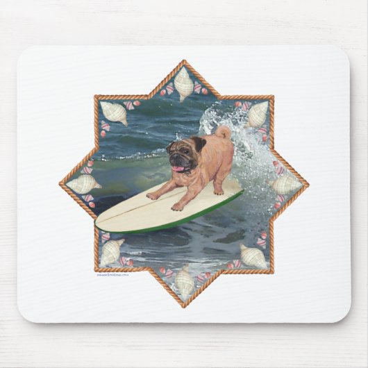Pug Surfer Gozer Muismat (Voorkant)