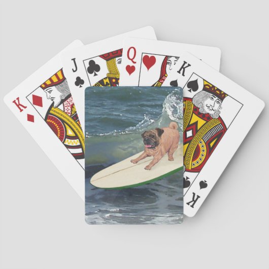 Pug Surfer Gozer Pokerkaarten (Achterkant)