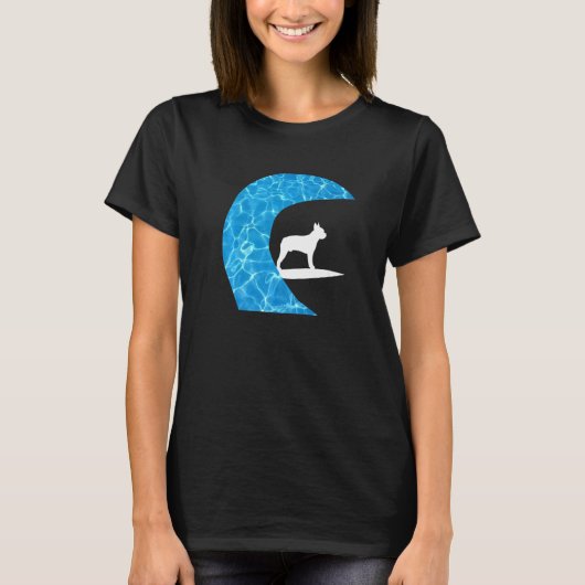 Pug Surfer Hond Surfen T-shirt (Voorkant)