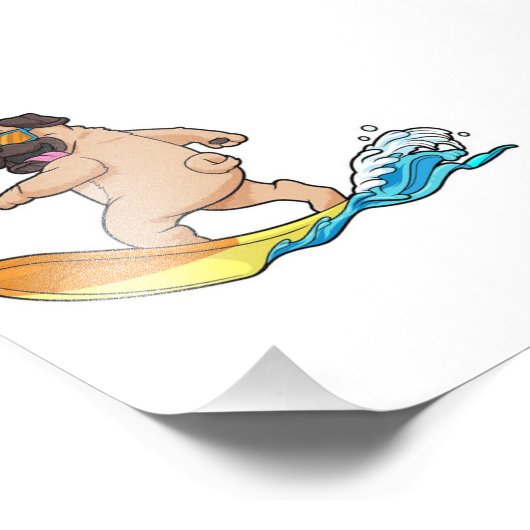 Pug surfplankglazen voor insecten foto afdruk (Hoek)