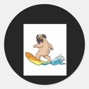 Pug surfplankglazen voor insecten ronde sticker