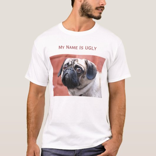 PUG T SHIRT Mijn naam is handig (Voorkant)
