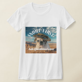 Pug T-shirt Snuit Eerst, Stel Later Vragen