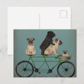Pug Tandem Briefkaart (Voorkant / Achterkant)
