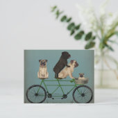 Pug Tandem Briefkaart (Staand voorkant)