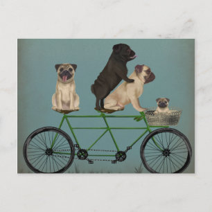 Pug Tandem Briefkaart