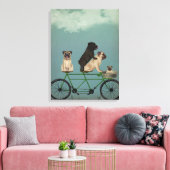 Pug Tandem Canvas Afdruk (Insitu (Woonkamer))