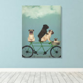 Pug Tandem Canvas Afdruk (Insitu (Houten vloer))