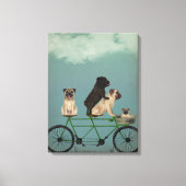 Pug Tandem Canvas Afdruk (Voorkant)
