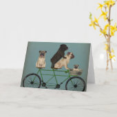 Pug tandem kaart (Gele Bloem)