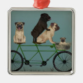 Pug Tandem Metalen Ornament (Voorkant)