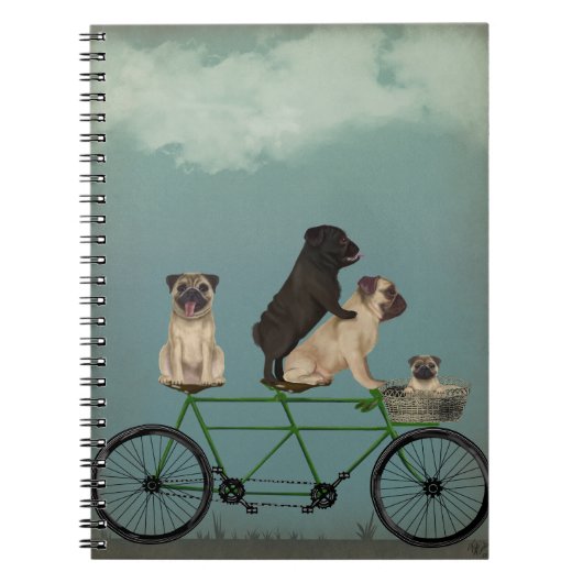 Pug Tandem Notitieboek (Voorkant)