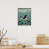 Pug Tandem Poster (Keuken)