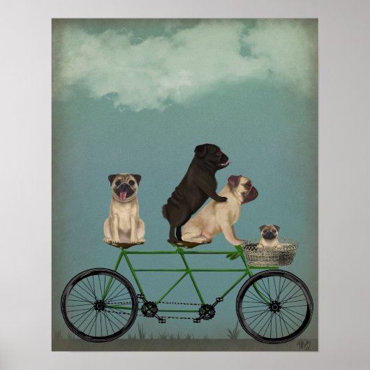 Pug Tandem Poster (Voorkant)