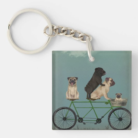 Pug Tandem Sleutelhanger (Voorkant)