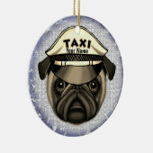 Pug Taxi Keramisch Ornament (Rechts)