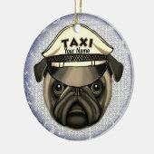 Pug Taxi Keramisch Ornament (Links)