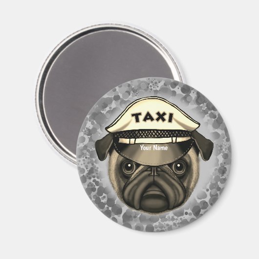 Pug Taxi Magneet (Voorkant / Achterkant)