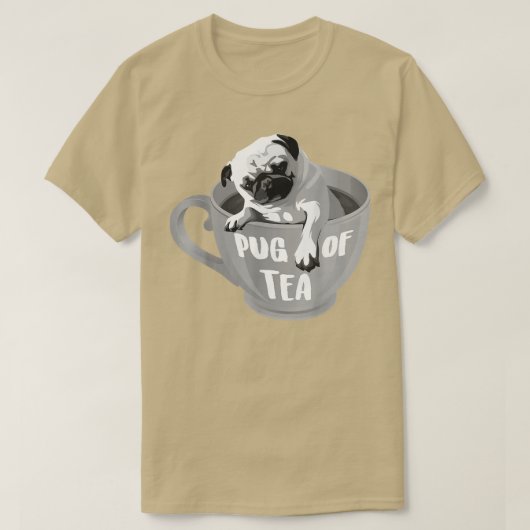 Pug Tea Cool Herbal Beverage Drinkers Funny and T-shirt (Design voorkant)