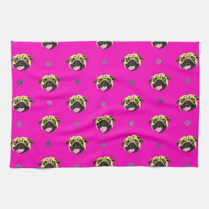 Pug-theedoek Schokkend Roze Theedoek
