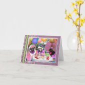 Pug Theekransje Kaart (Gele Bloem)