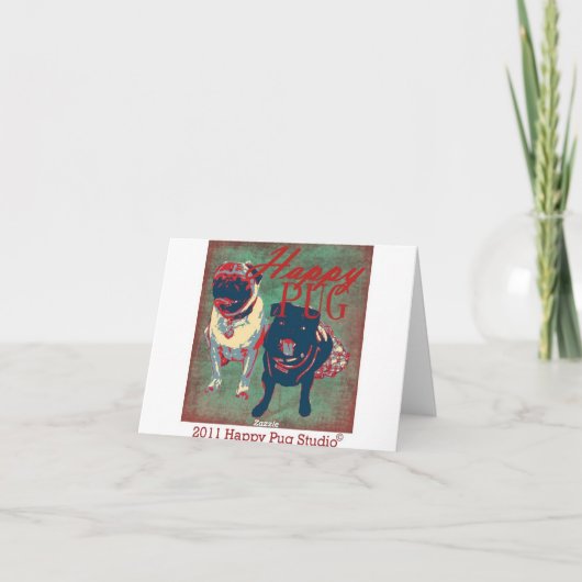 Pug Theekransje Kaart (Achterkant)