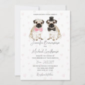 Pug thema poot hart hond bruiloft kaart (Voorkant)
