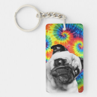Pug Tie Dye Key Ring Sleutelhanger