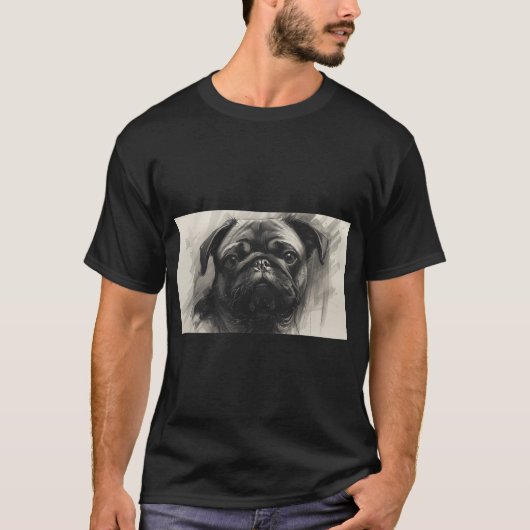Pug tint t-shirt (Voorkant)