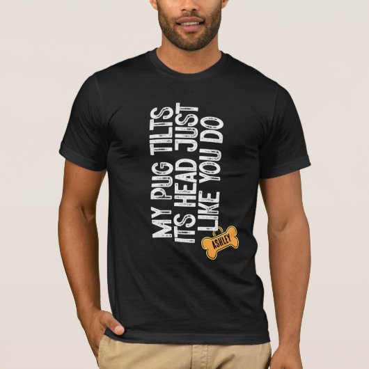 Pug Tlits hoofd net als jij T-shirt (Voorkant)
