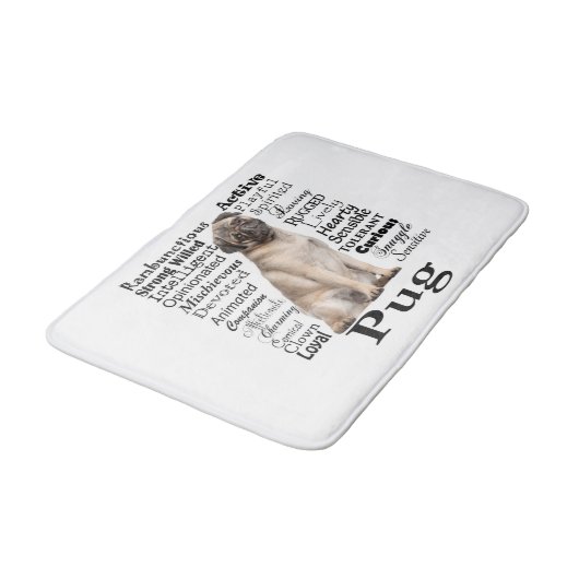 Pug Traits Bath Mat (Gekanteld)