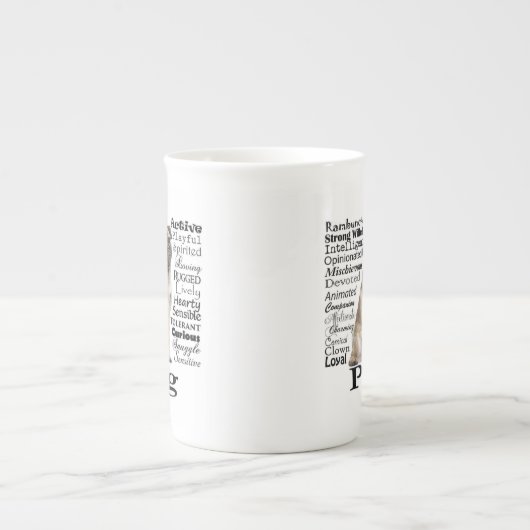 Pug Traits Bone China Mok (Voorkant)