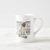 Pug Traits Bone China Mok (Rechts)